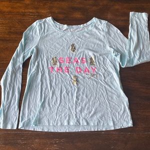 Lilly Pulitzer “seas the day” long sleeve. Girls youth L. Slightly worn.